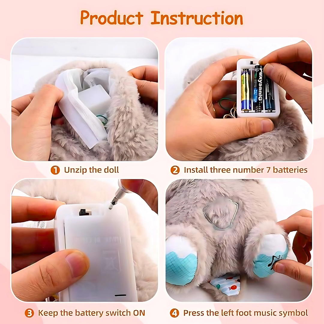 Max Bazaar Breathing Teddy Bear β Soothing Plush Toy with Music & Light