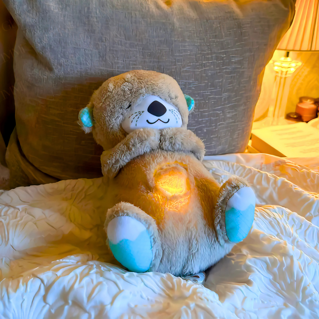 Max Bazaar Breathing Teddy Bear – Soothing Plush Toy with Music & Light