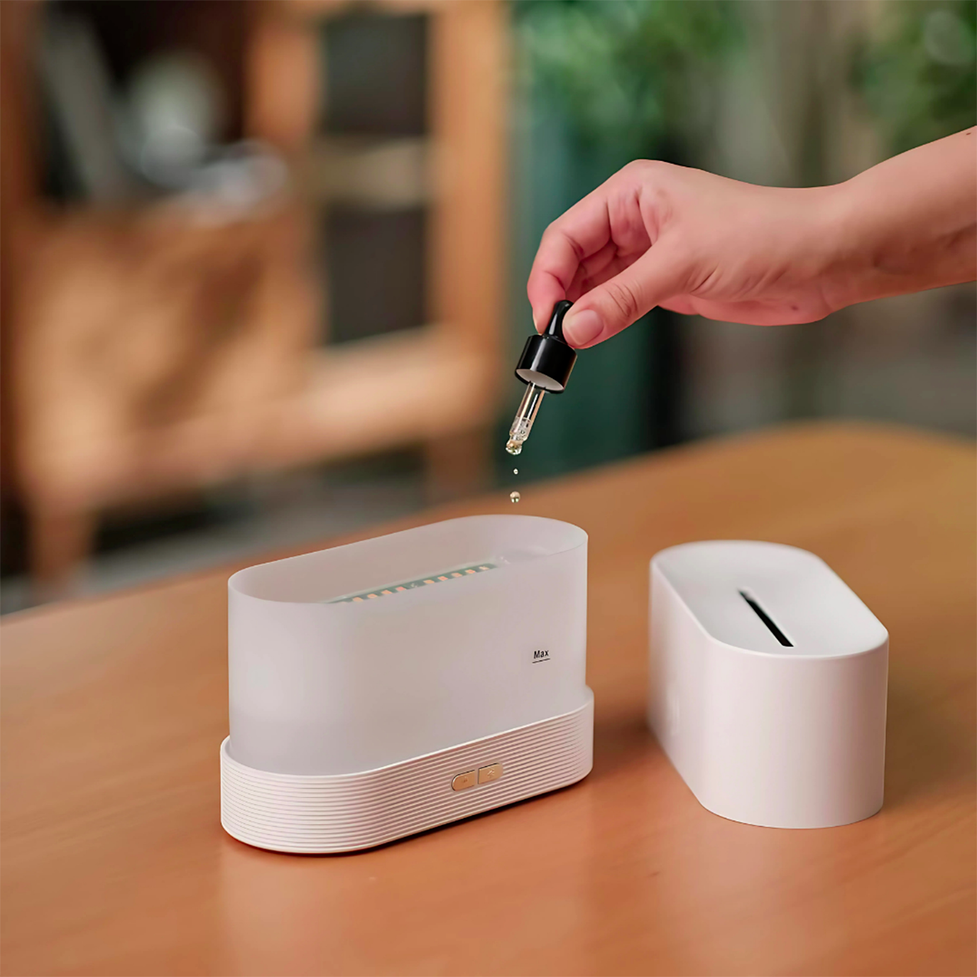Flame Effect Humidifier Essential Oil Diffuser LED Simulated Fire Mist Portable Room Air Purifier  (Multicolour)